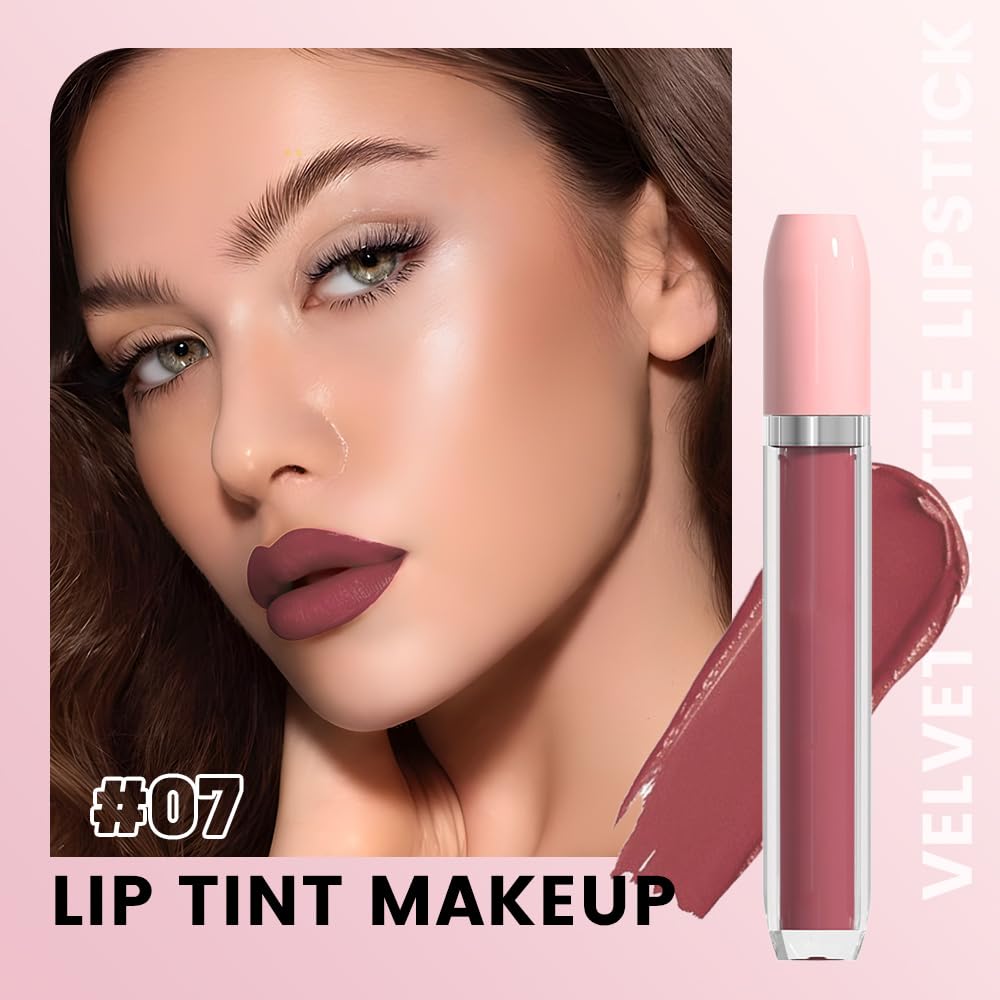 BINGBRUSH Super Matte Longwear No-Budge Stay On Smudge Proof Liquid Lipstick Long Lasting Makeup for Women,Highly Pigmented Color and Instant Shine, Cheeky