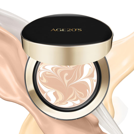AGE20'S Signature Essence Pact SPF 50+ | Pack of 1 | 13C PORCELAIN | Cream Foundation, Dewy Finish, Natural Coverage | Korean Cushion Foundation | alldaygood beauty