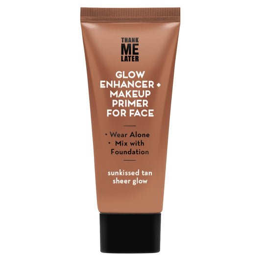 Elizabeth Mott Thank Me Later Glow Enhancer - Hydrating Face Primer & Highlighter for Radiant Skin, Vegan & Cruelty-Free, No Sulfates, Parabens, or Phthalates - Tan Sheer Glow Shade - 30g | alldaygood beauty