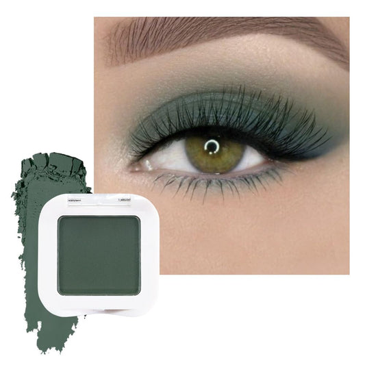 Matte Singe Eye Shadow Palette Makeup, Matte Forest Green Monochrome Eyeshadow For Old Women, Mini Singe Pressed Pigmented Waterproof Sombras Para Ojos, Vegan, Talc, Paraben&Cruelty Free, 16 | alldaygood beauty