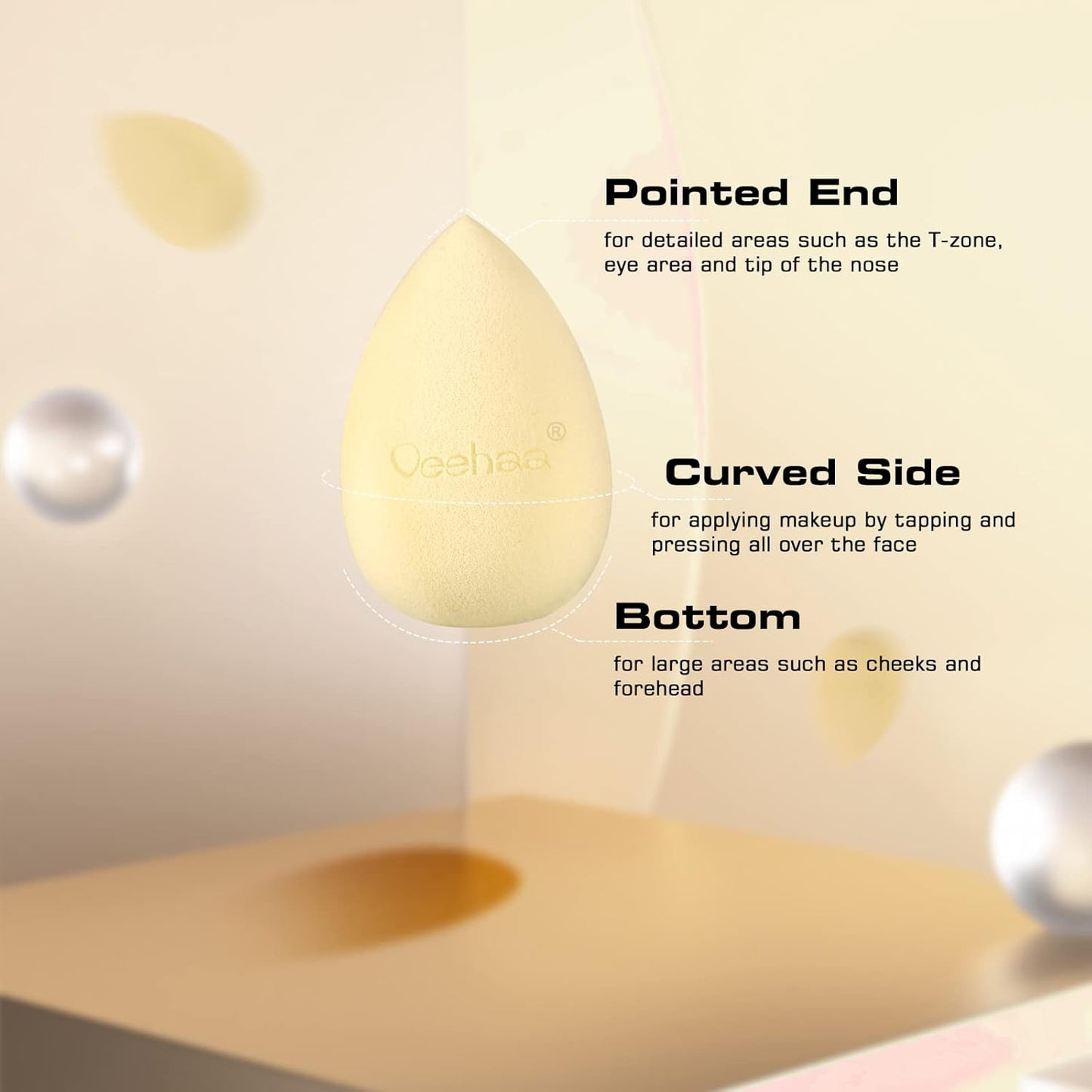 2PCS Makeup Sponge Set, Latex Free Makeup Blender for foundation, Makeup Sponges egg shaped, Makeup Sponges for all areas