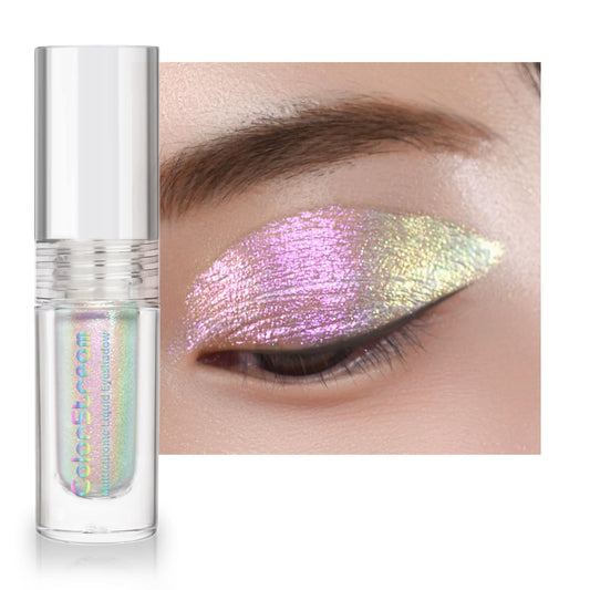 CHARMACY Multichrome Glitter Liquid Eyeshadow, Chameleon Shifting Color, Holographic Metallic Eyeshadow, Long-Lasting Wear, Vegan Eye Topper for Party, Daily Makeup #06 | alldaygood beauty