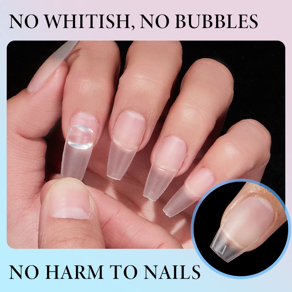 INFELING Solid Gel Nail Gl ue - Nail G lue Gel for Nail Tip Press on Nails, Long Lasting(Curing Needed), Super Strong Nail Glue for Nail Extension