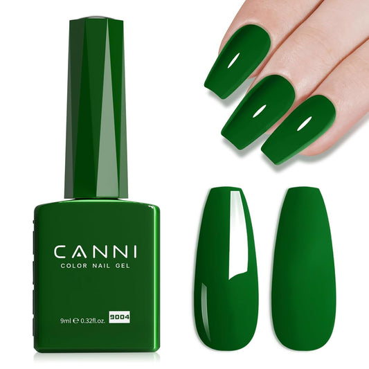 CANNI Green Gel Nail Polish, 1Pcs Emerald Dark Green Color Gel Polish Nail High Gloss Soak Off UV French Manicure Salon DIY | alldaygood beauty