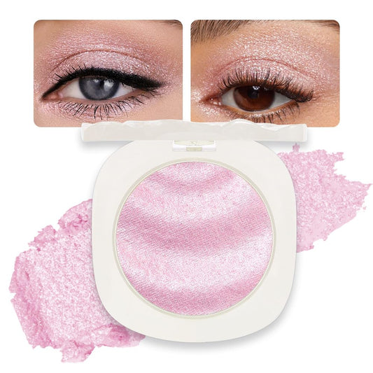 Pink Cream Glitter Shimmer Metallic Eyeshadow Palette Makeup, Natural Single Mini Instant Holographic Eyeshadow For Women, Sombras Crema Para Ojos, Talc, Paraben & Cruelty Free | alldaygood beauty