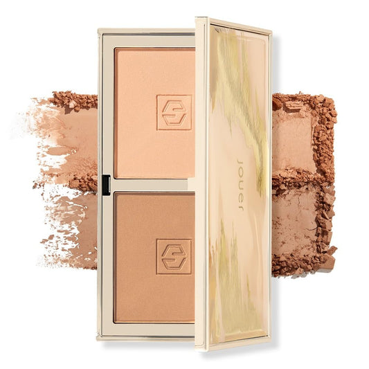 Jouer Sunswept Bronzer Duo 2 Complementary Shades Velvety Formula Matte & Shimmer Shades Vitamin E Talc, Paraben, Gluten & Cruelty Free | alldaygood beauty