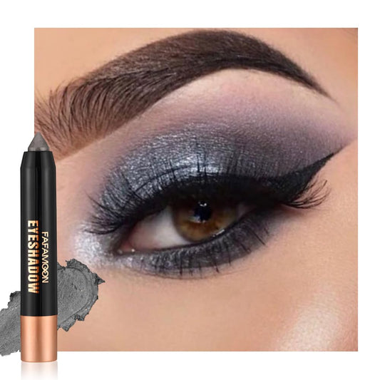 Monochrome Cream Glitter-Shimmer Eye Shadow Stick Palette makeup | 2-in-1 Eyeshadow & Eyeliner Pencil for Women | Waterproof, Vegan & Cruelty-Free | Sombras Para Ojos | 05 Shimmer Black | alldaygood beauty
