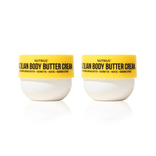 Nutrius | Brazilian Body Butter Cream 2-Pack | Smooth, Fast-Absorbing, Non-Greasy | Infused With Cupuacu Butter