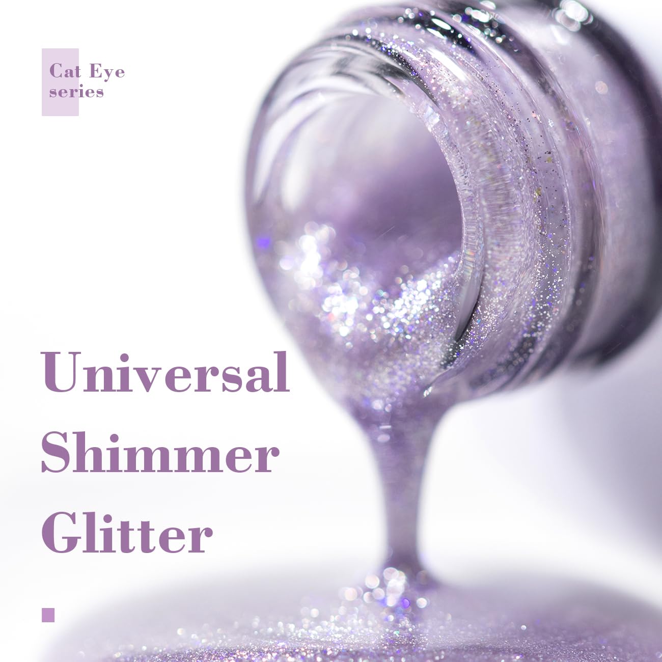 RARJSM Cat Eye Gel Nail Polish Aurora Violet Purple Velvet Silver Glitter Universal Galaxy Shimmer Ice Gel Polish with Magnet Stick Single Bottle 15ml LED UV Curing Requires Soak Off Salon Home