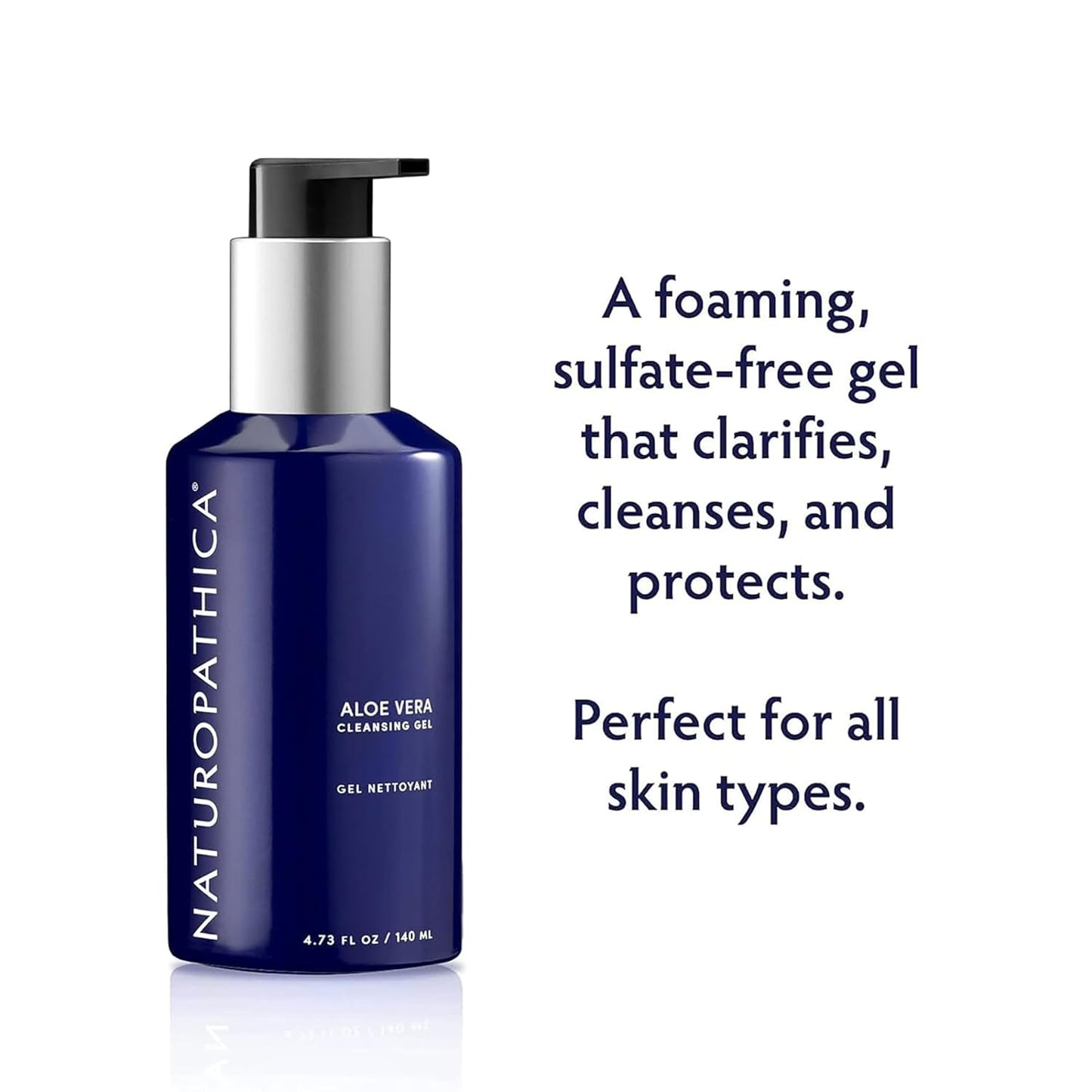 Naturopathica Aloe Vera Cleansing Gel, Facial Cleanser with Aloe Vera and Lavender, Clarifying Face Wash for Men and Women, 5 fl oz