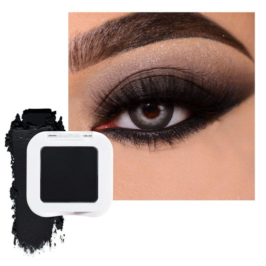 Matte Single Eye Shadow Palette Makeup, Deep Dark Black Monochrome Eyeshadow For Old Women, Mini Single Pressed Pigmented Waterproof Sombras Para Ojos, Vegan, Talc, Paraben&Cruelty Free, 04 | alldaygood beauty