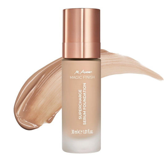 M. Asam MAGIC FINISH Supercharge Serum Foundation Cool Honey (1.01 Fl Oz) - Moisturizing Make Up & Firming Face Serum In One, Anti-aging CC Cream With Optimal Coverage & Hyaluronic Acid | alldaygood beauty