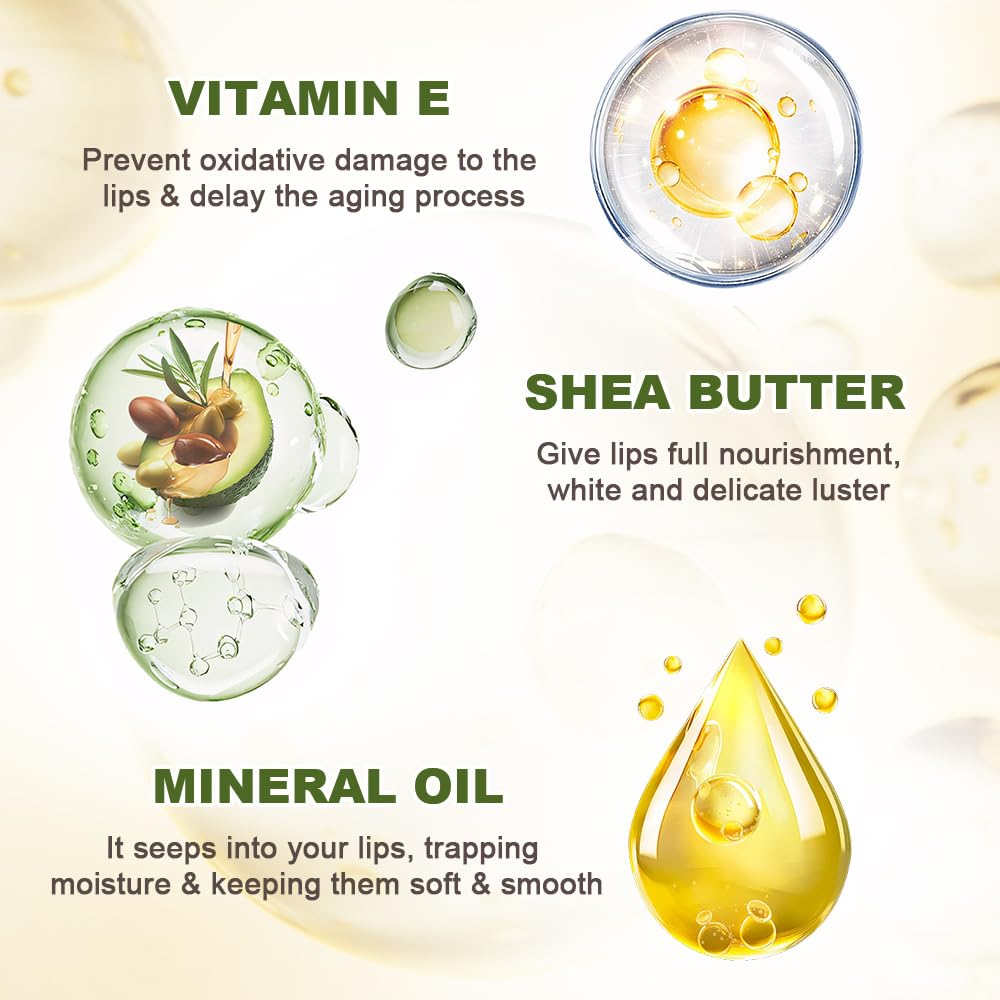 Nourishing Lip Balm for Dry & Chapped Lips, 6Pcs Ideal Lipstick Primer for Women, Deep Moisturization Chapstick, Vegan Tinted Lip Balm, Hydrating, Fall Winter Lip Care