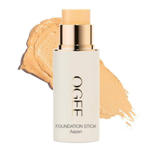 Ogee Sculpted Complexion Foundation Stick (Aspen 1.0W - Fair, Warm Undertones) Full Coverage Foundation Makeup - Instantly Balance & Even Complexion - 70% Organic Ingredients | alldaygood beauty