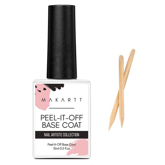 Makartt Peel Off Gel Base Coat 15ml – Clear, Easy Removal Gel Nail Polish Peelable Base for Practice, No Soaking or Filing, Damage-Free for Weak & Thin Nails, UV/LED Lamp Needed, Beginner-Friendly | alldaygood beauty