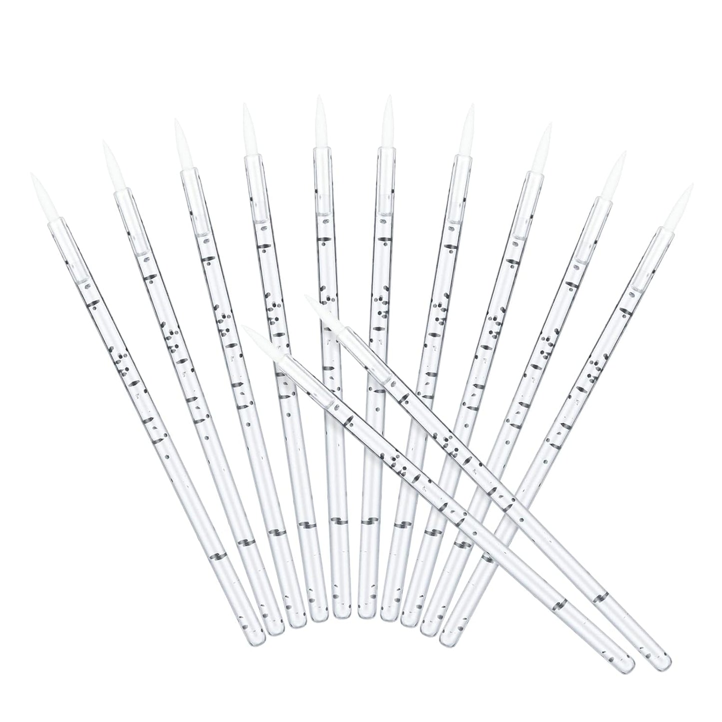 G2PLUS 100PCS Disposable Eyeliner Brushes, Eyebrow and Liner Brush Applicator, Cosmetic Eye Wands for Lip Liners, Eye Makeup, Eyelashes and Detail Painting (Crystal Black)