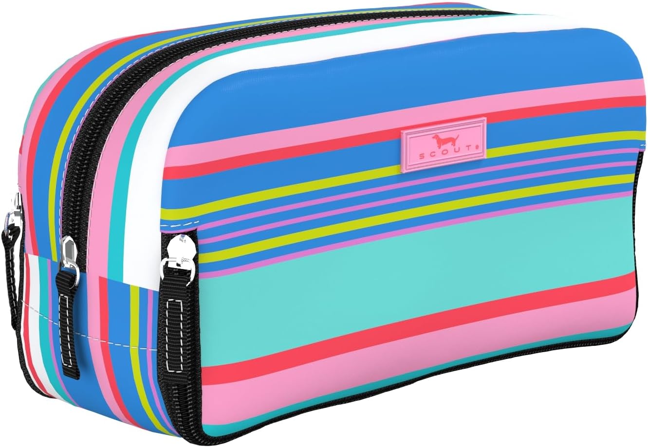 SCOUT 3-Way Toiletry Bag - Travel Makeup Pouch for Women with Three Zipper Compartments - Stands Upright, Wipes Clean