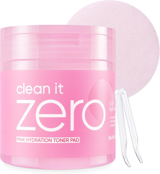 BANILA CO Clean it Zero Pink Hydration Toner Pad | Vegan Korean 3-Layered Pads | Hyaluronic Acids and Vitamin Complex to Moisturize and Soothe Skin | Hypoallergenic, Alcohol Free (70 Pads)