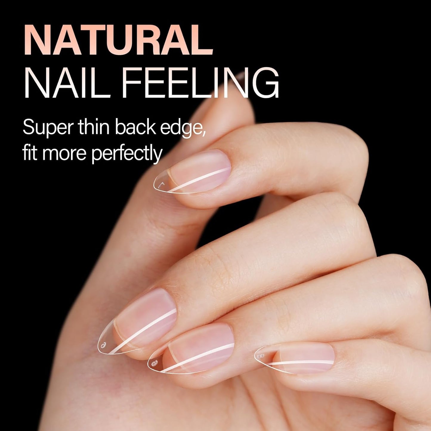 AILLSA Short Almond Nail Tips 504PCS Clear Full Cover Soft Nail Tips Gel Fake Nails Tips Preshaped Press on False Gelly Tips for Nail Extension DIY Home Salon Gift, 10 Sizes