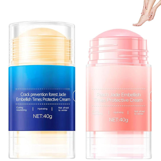 Crack Feet Prevention Stick,2pcs Anti Crack Foot Cream For Dry Heels,Moisturizing Foot Balm Stick for Women Men Dry Heels(Pink+Blue)