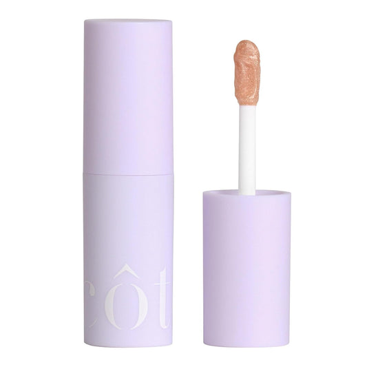 Côte Beauty's Euphoria Peptide Lip Shine, Ultra Hydrating & Long-Lasting Shimmery Sheer Nude Plumping Lip Gloss for Women with Hyaluronic Acid, Shea Butter & Jojoba Oil, Vegan & Cruelty-Free, 0.12FlOz | alldaygood beauty