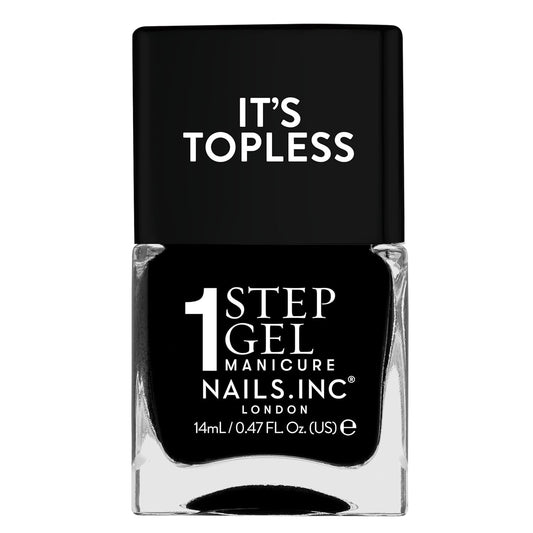 Nails Inc It's Topless Gel-Like Nail Polish, 4-in-1 Base Coat, Treatment, Color & Top Coat, Long Lasting, Strong, Chip Free Nails, Glossy Salon Quality Manicure, Air Dry, Rayna, 0.47 Fl Oz | alldaygood beauty