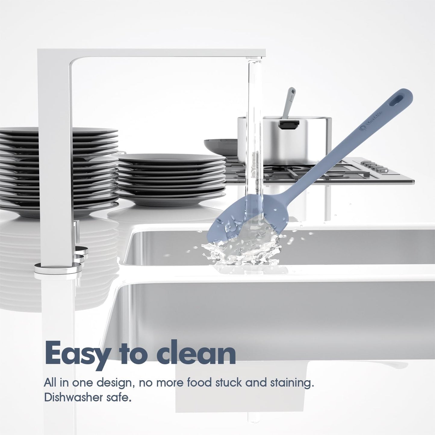 5 Pieces Silicone Spatula Set, Food Grade Rubber Spatula, Upgrade Strong Handle with Ergonomic Grip, Heat Resistant Up to 600°F for Nonstick Cookware, Cooking Candy Series