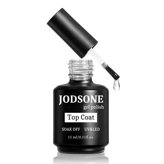 JODSONE 15ML Top Coat Gel Polish High Gloss Shine Finish Long Lasting Gel Nail Polish Professional Manicure Home DIY No Wipe | alldaygood beauty