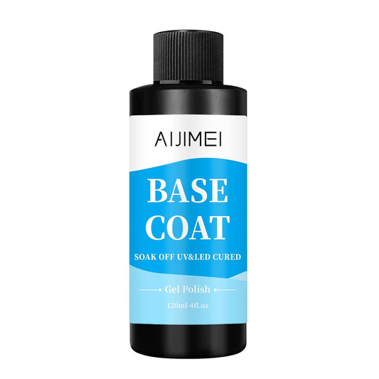 AIJIMEI 120ml Base Coat Quick Dry Basecoat for Nails 4oz For Base Coat Gel Nail Polish for Nail Art Salon Home DIY LongLasting | alldaygood beauty
