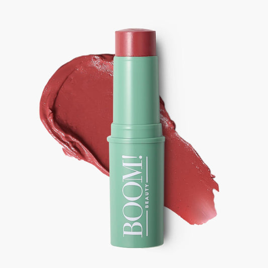 Boomstick Rose Nude ® All-in-One Cream Blush for Cheeks, Eyes & Lips, Long-Wearing, Blendable Makeup Blush Stick for Mature Skin, Cruelty-Free Lip Cheek Tint with Skincare Benefits | alldaygood beauty