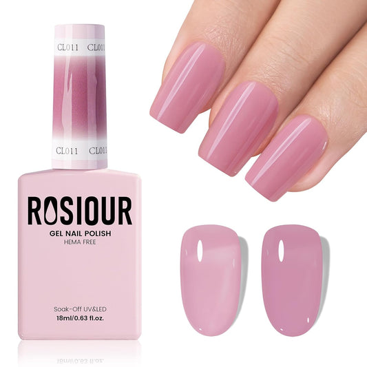HEMA and TPO Free Nude Pink Gel Nail Polish - 18 ML Jelly Milky Pinky Taupe Nail Polish Gel, Long Lasting Neutral Sheer Clear Color Soak Off Cured for Summer Home Nail Art Salon DIY | alldaygood beauty