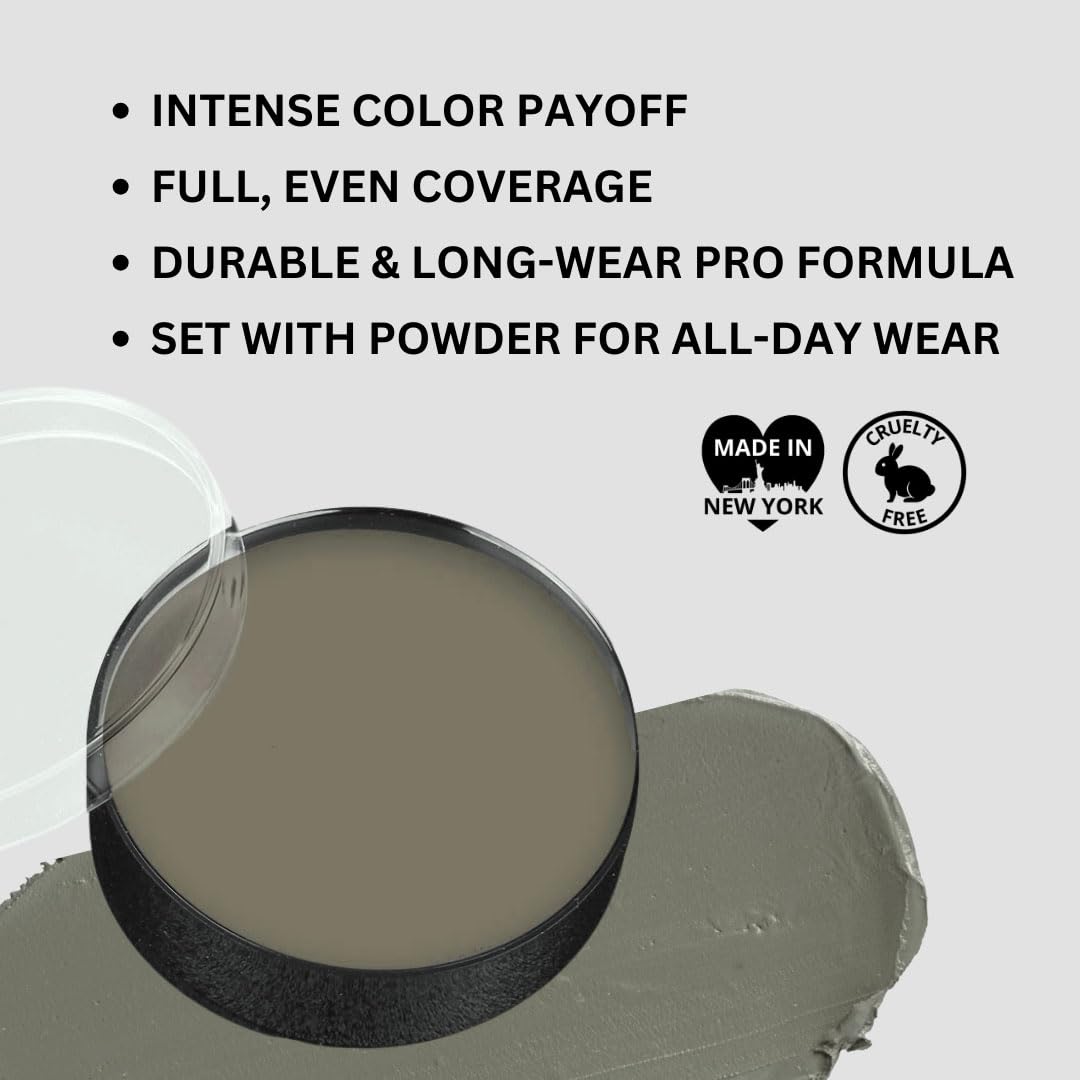 Mehron Makeup Color Cups | Stage, Foundation, Face Paint, Body Paint, Halloween | Face Paint Makeup | Greasepaint .5 oz (14 g) (Zombie Flesh)