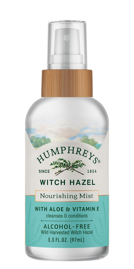 Humphreys Witch Hazel Nourishing Toner Mist Spray | Nourishing Hydrating Toner | Alcohol-Free | Wild Harvested Witch Hazel | Travel Size 3.3 Fl Oz | Clean Beauty | Vegan & Cruelty-Free