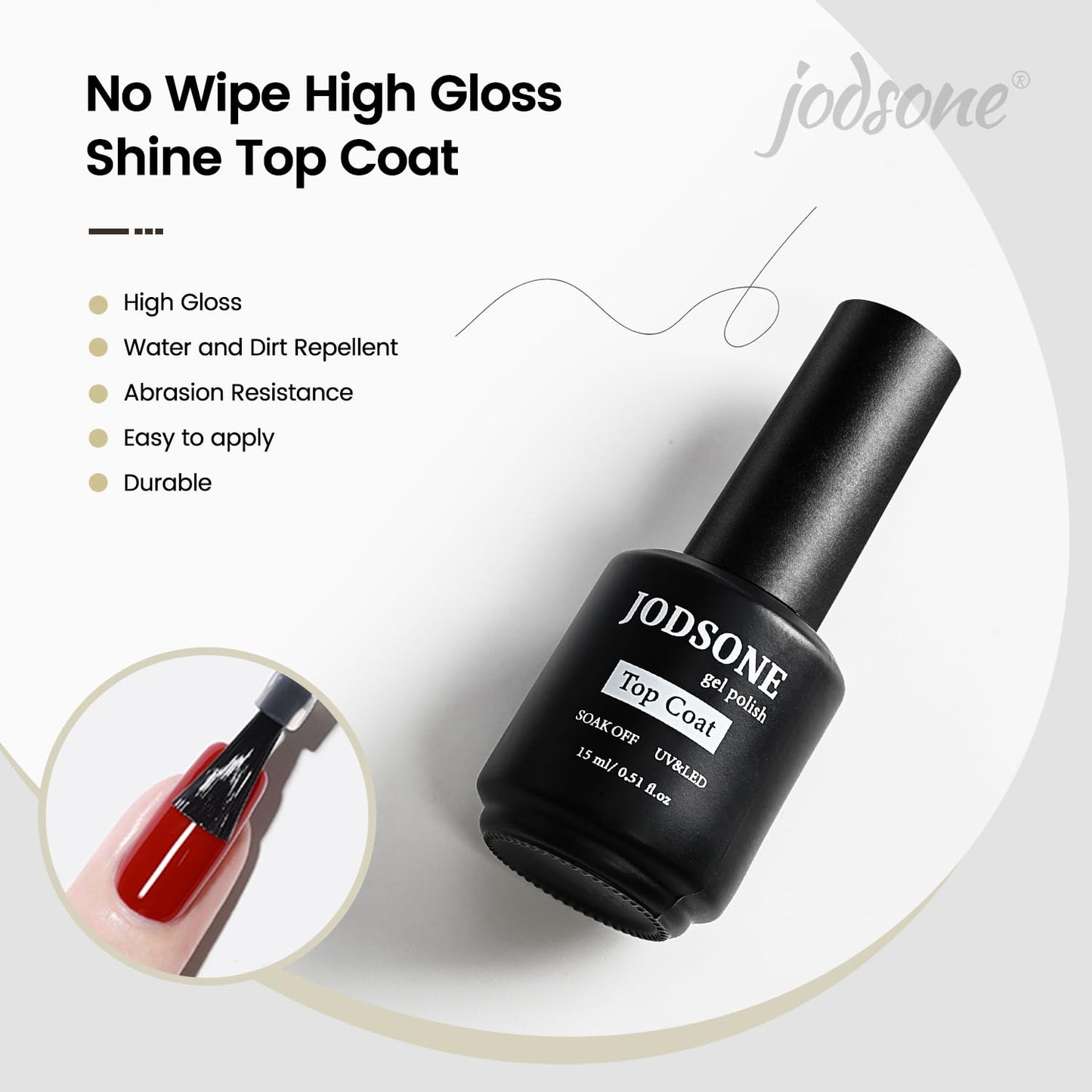 JODSONE 15ml Nail Glue Gel for Nail Tips Long Lasting Extension Glue for Clear Nail Tips Base Coat Top Coat All Need Lamp Cured