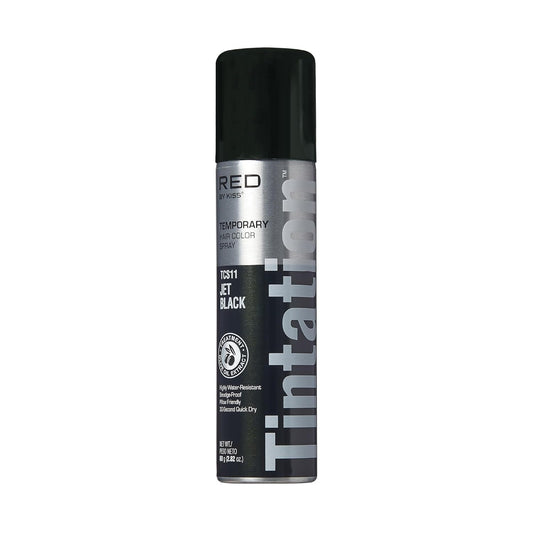 Red by Kiss Tintation Temporary Hair Color Spray, Instant Gray Root Touch Up Coverage, Water-Resistant & Smudge-Proof, Easy Wash Out, Barber & Hairline Touch-Up, Quick-Dry (Jet Black, 2.82 oz)