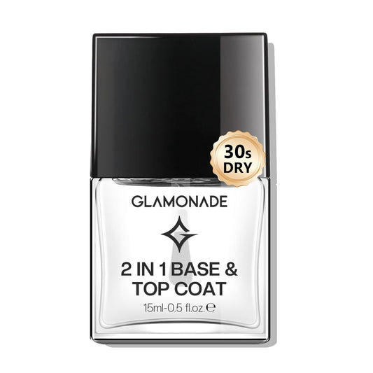 Base Top Coat Nail Polish: 2 in 1 Clear Quick Dry Nail Polish Color Protection Long Lasting Shine Polish Resists Smudging Chipping Fading Fast Air Dry Nail Coat for Women | alldaygood beauty