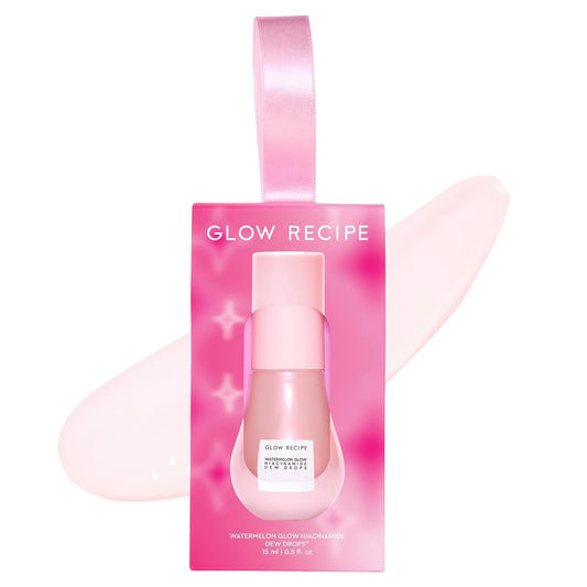 Glow Recipe Stocking Stuffer Niacinamide Serum Dew Drops Ornament - Hydrating Face Serum & Illuminating Makeup Primer for Dewy, Glass Skin + Hyaluronic Acid for Plumping & Highlighting (15 ml) | alldaygood beauty