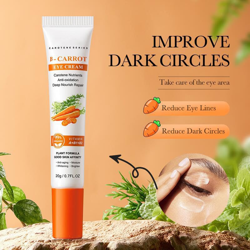 Carotene Eye Cream Moisturizes, Carrot Vita Eye Cream, Eye Wrinkles and Eye Bags, Tighten and Firm Eye Skin, Hydrating, Moisturizes Reduces Puffiness