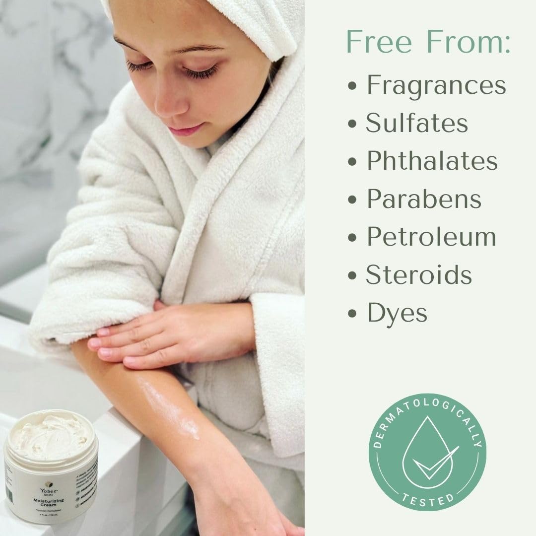 Yobee Body & Face Cream for Dry, Itchy Skin | Probiotics, Honey, Turmeric, Vitamin B12, Ceramides, Shea Butter | Fragrance Free | For Kids & Adults | Doctor Formulated | Soothe Eczema