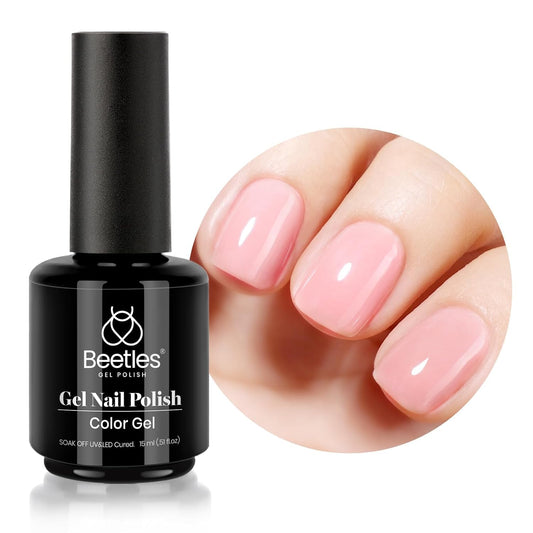 Beetles Gel Nail Polish 15ml Pink Gel Polish Nail Concealer Nude Pink Gel Polish Jelly Gel Nail Polish Skin Tones Soft Natural Pink Gel Polish Soak Off U V LED Nail Lamp Gel Polish | alldaygood beauty