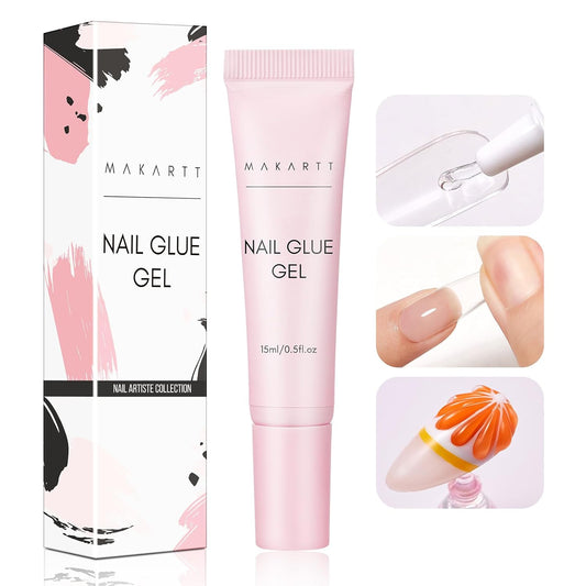 Makartt Gel Nail Glue: Solid Nail Glue for Press On Nails, 15ML 3D Gel UV Lamp Needed, Multifunctional Nails Tools Strong Adhesive Rhinestone Glues Gels for Charms & Gems, Ideal for DIY Home Salon Use | alldaygood beauty