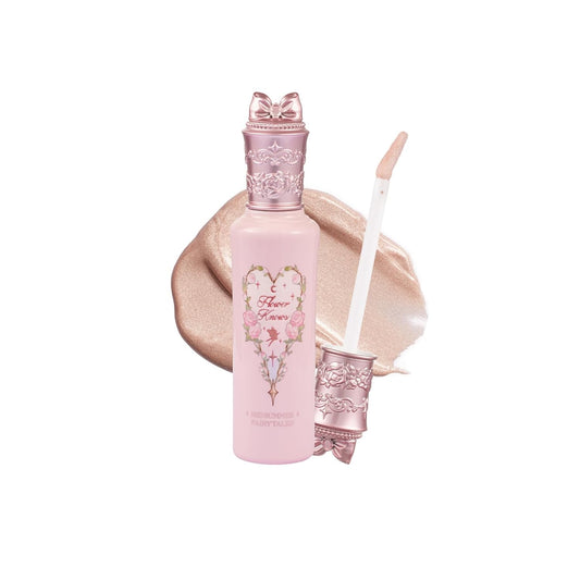 Flower Knows Midsummer Fairytales Liquid Highlighter,Silver Glitter Highlighter Makeup,Shimmer Face & Body Illuminator,Blendable & Long-lasting face Highlighter for All Skin Tones(01 Moonlight Swing) | alldaygood beauty