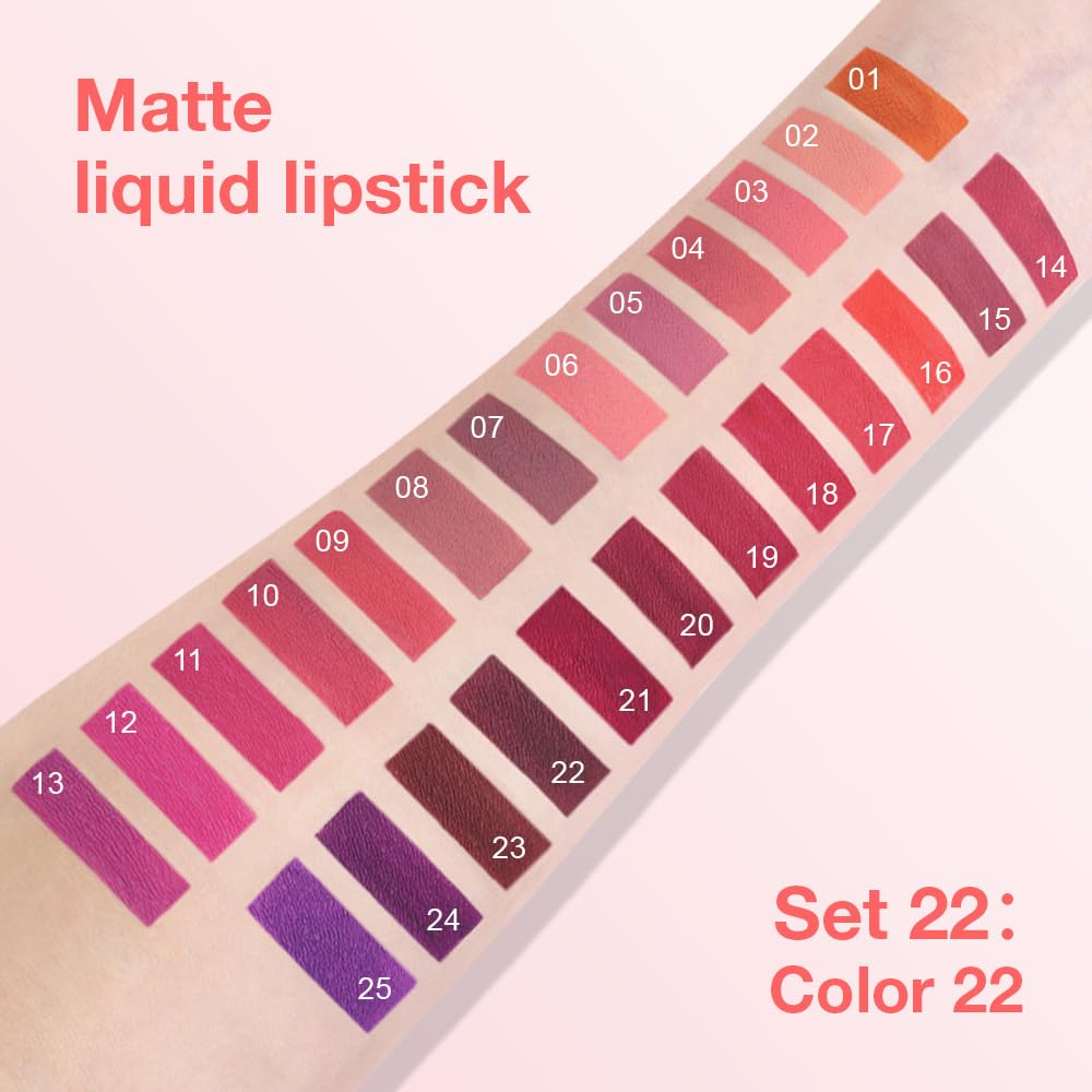 BINGBRUSH Super Matte Longwear No-Budge Stay On Smudge Proof Liquid Lipstick Long Lasting Makeup for Women,Highly Pigmented Color and Instant Shine, Cheeky