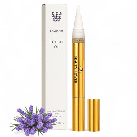Nail Oil Cuticle Pen - Lavender - Nail Strengthener & Growth Serum with Vitamin A, D, E, B5, Grapeseed & Natural Oils - Repair for Brittle, Peeling, Thin Nails - Twist Brush Pen | alldaygood beauty