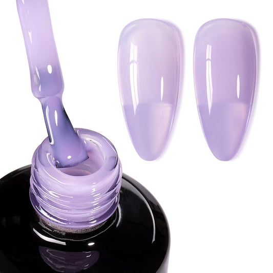 Beetles Purple Gel Nail Polish, 15ML Pastel Purple Jelly Gel Polish Translucent Effect Nail Concealer High Gloss Soak Off UV Sheer Lavender Spring Summer Manicure Gift for Women | alldaygood beauty