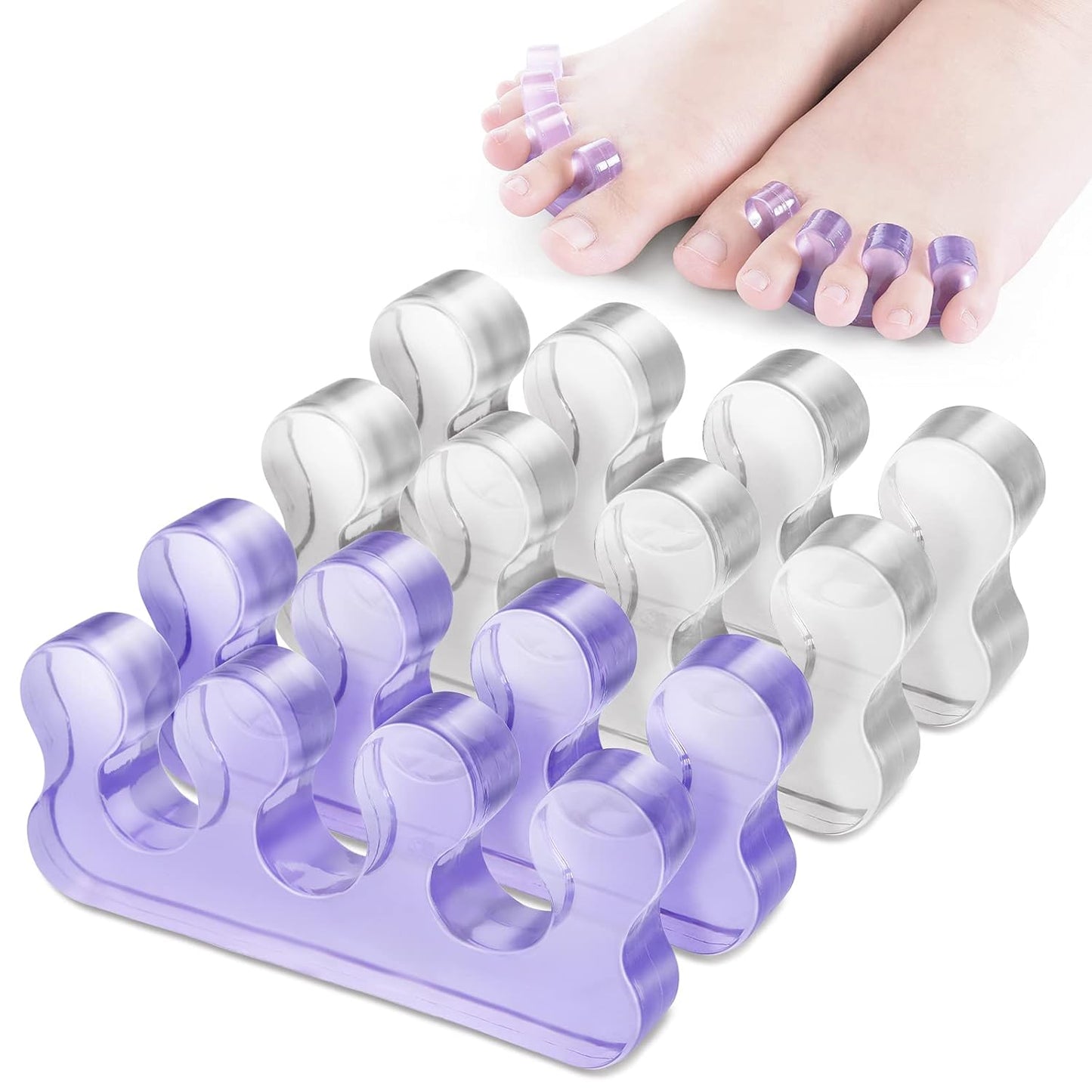 Molain 4Pcs Toe Separators Pedicure,Pedicure Toe Separators,Repeatable Washable Toenail Dividers,Toe Separators for Nail Polish Application