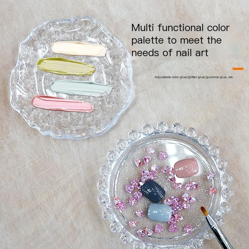 Makeup Mixing Palette Nail Polish Color Mixing Plate, Nail Art Tools Palette, Pigment Transparent Makeup Palette for Lipstick Eyeshadow Color Test Make up Tools Makeup Palettes (Pearl-yellow)