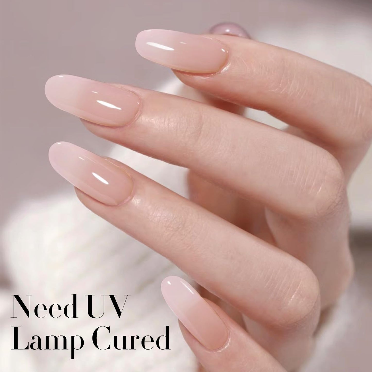 Double Rhythm Translucent Gel Polish Sheer Neutral Natural Light Milky Same Color Same Bottle 15ML Jelly Nail Polish Nail Art DIY at Home (Milky Pink-A1377)