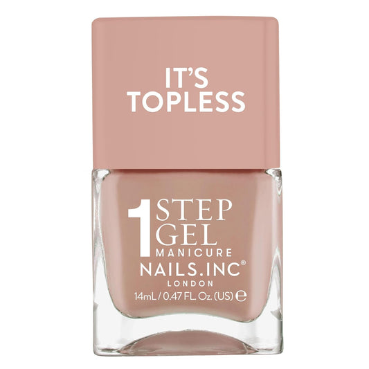 Nails Inc It's Topless Gel-Like Nail Polish, 4-in-1 Base Coat, Treatment, Color & Top Coat, Long Lasting, Strong, Chip Free Nails, Glossy Salon Quality Manicure, Air Dry, Madison, 0.47 Fl Oz | alldaygood beauty