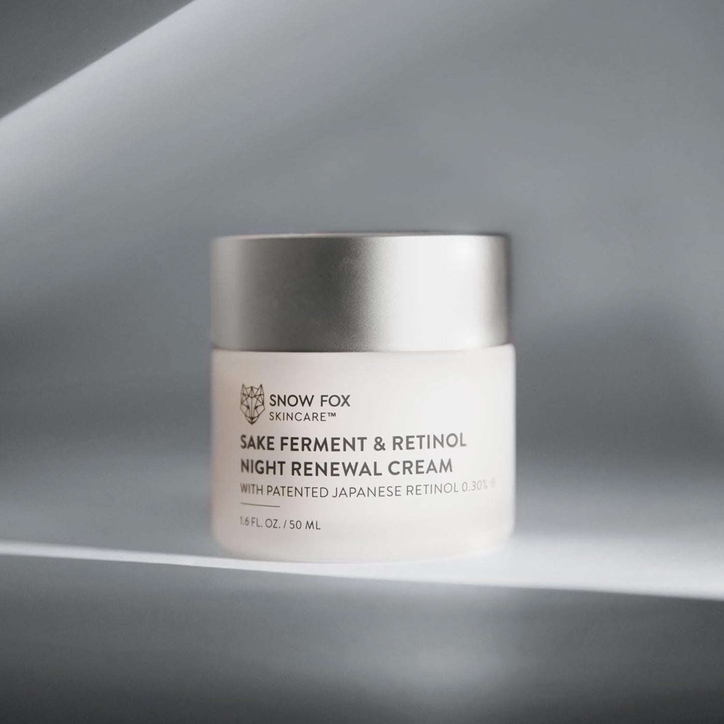 Snow Fox Skincare Sake Ferment & 0.30% Retinol Night Renewal Cream - Patented Japanese Technology for Youthful, Vibrant Skin | Smooth Fine Lines, Ease Redness, Boost Microbiome & Skin Barrier